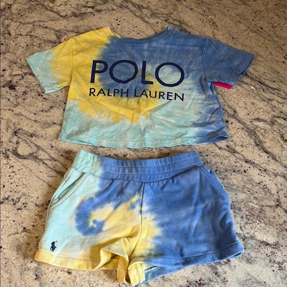 Ralph Lauren Blue and Yellow Tie-Dye Set